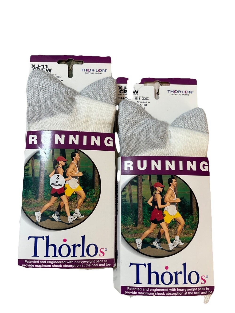 New Thorlos Running XJ-11 Crew Socks Unisex Men 5.5-8.5 Women 6.5-10 Lot of 2